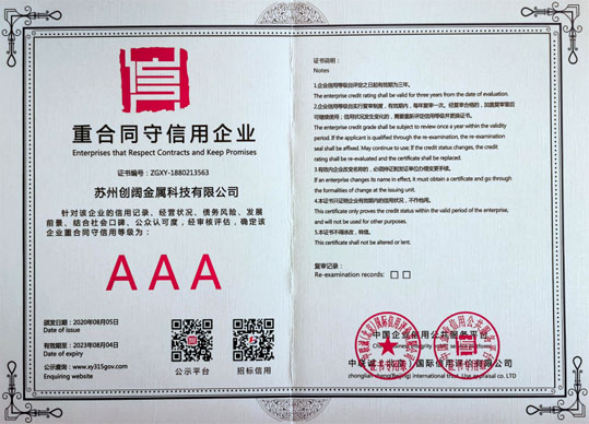 重合同守信用企業